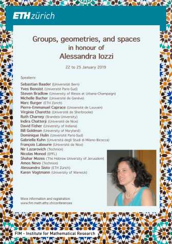 Poster Groups, geometries, and spaces in honour of Alessandra Iozzi