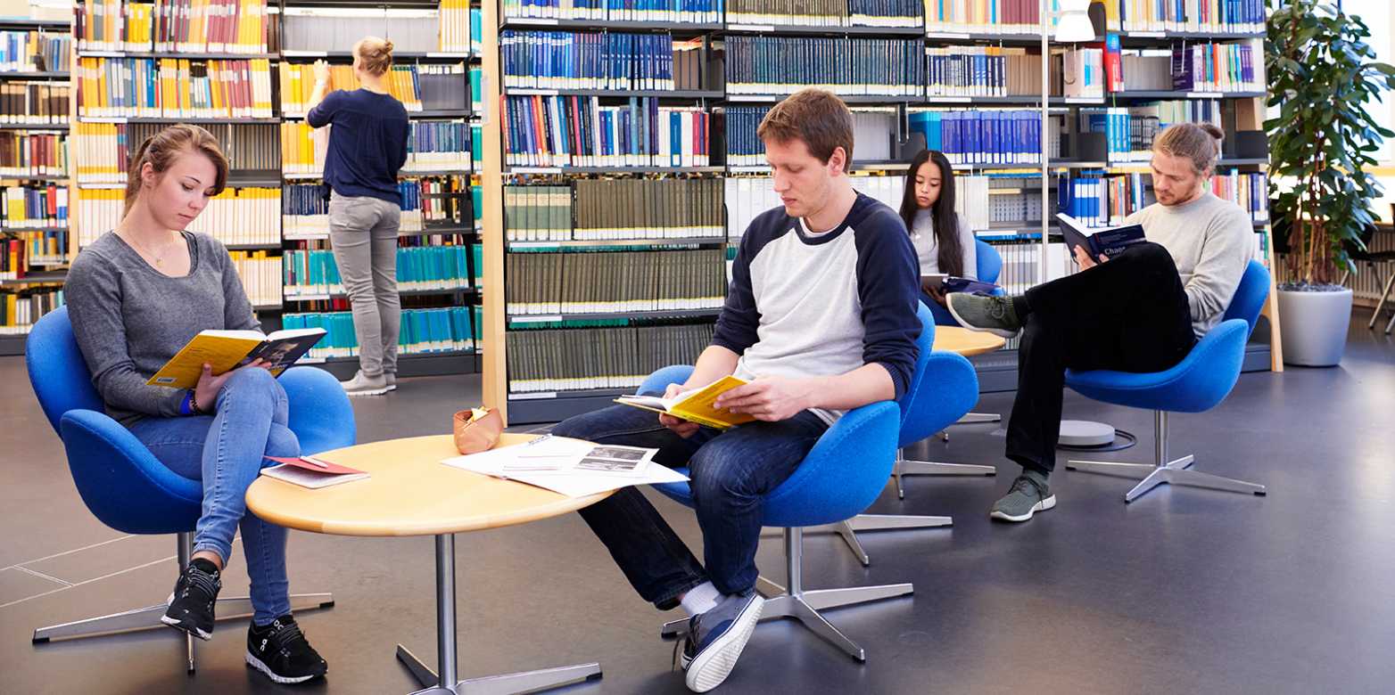 Students at the Mathematics Library